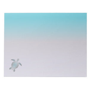 Silver Sea Turtles Beachstyle Minimal Notepad