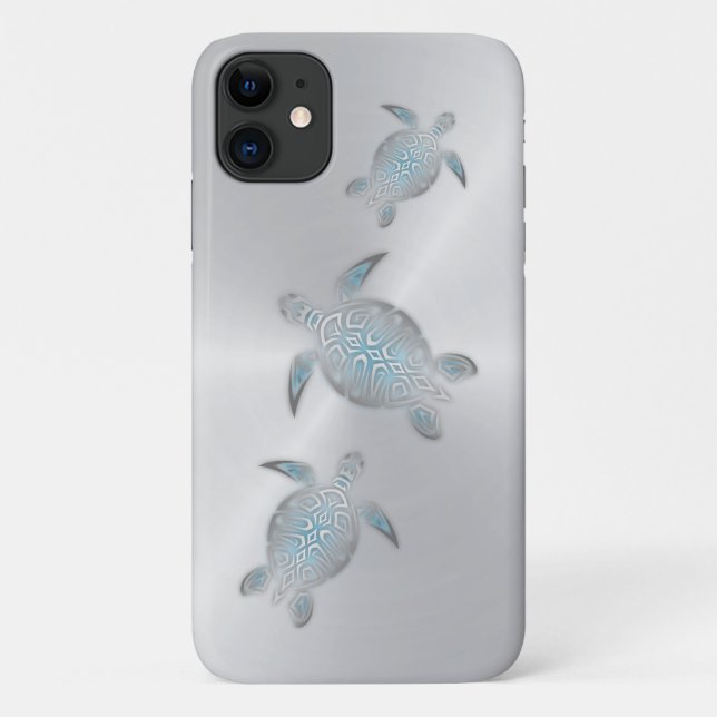 Silver Sea Turtles Case-Mate iPhone Case (Back)