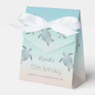 Silver Sea Turtles Custom Birthday Thank You Favour Box