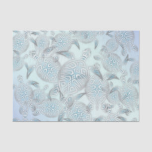 Silver Sea Turtles Purple Pattern Tissue Paper