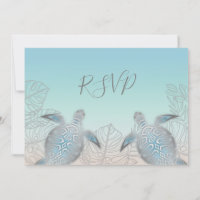 Silver Sea Turtles Turquoise Beach Wedding