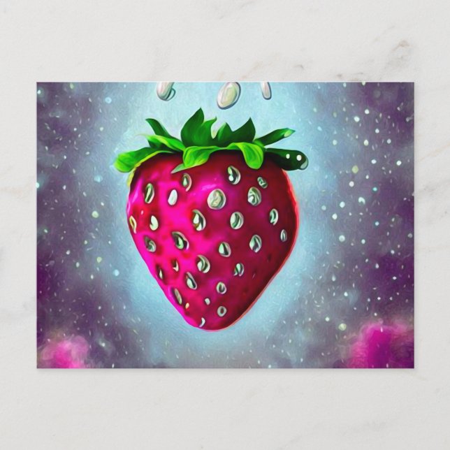 Silver Seed Strawberry Postcard (Front)