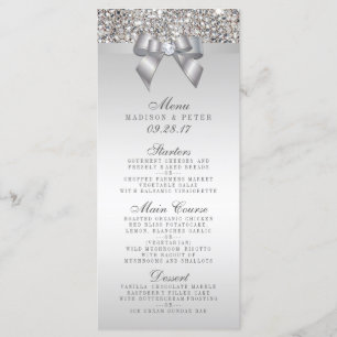 Silver Sequins Bow Wedding Menu