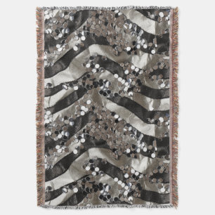 Silver Sequins burning man Throw Blanket