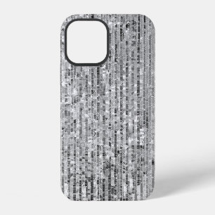 Silver sequins, glamourous seamless background. iPhone 12 case