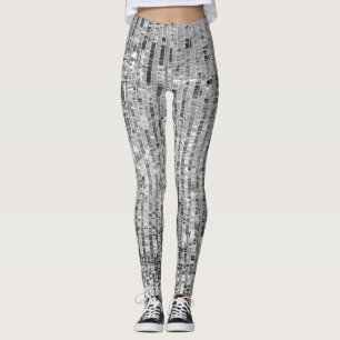 Silver sequins, glamourous seamless background. leggings