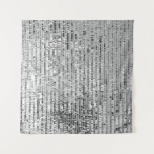 Silver sequins, glamourous seamless background. tapestry