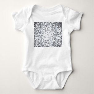 Silver Sequins: Glittering Mosaic Background Baby Bodysuit