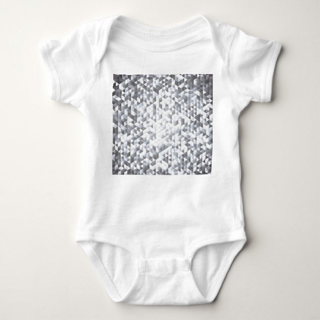 Silver Sequins: Glittering Mosaic Background Baby Bodysuit (Front)
