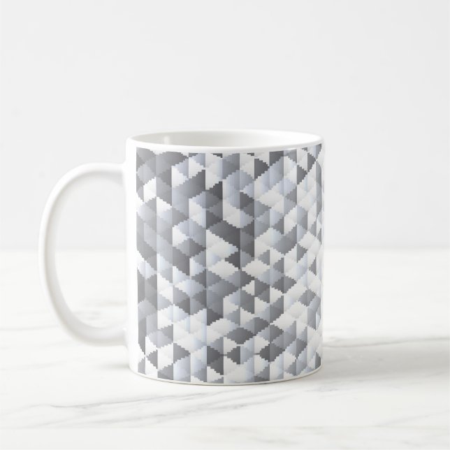Silver Sequins: Glittering Mosaic Background Coffee Mug (Left)