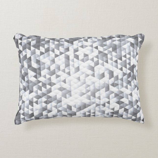 Silver Sequins: Glittering Mosaic Background Decorative Cushion (Front)