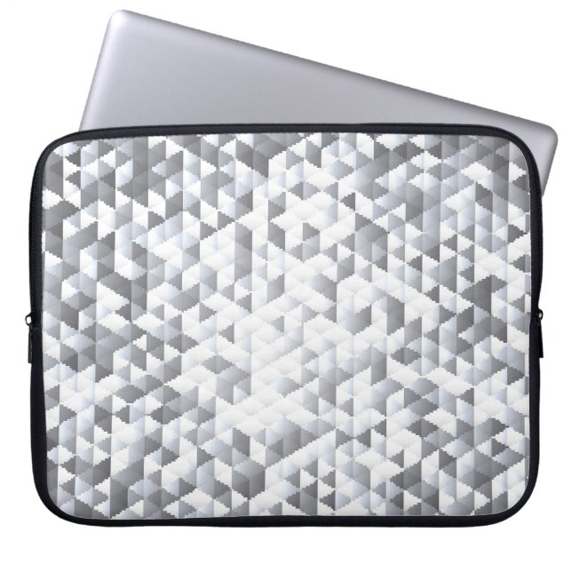 Silver Sequins: Glittering Mosaic Background Laptop Sleeve (Front)