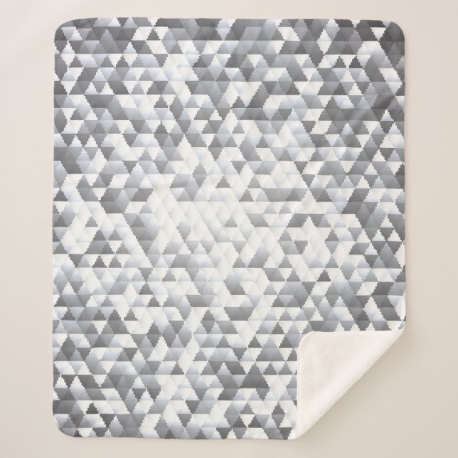 Silver Sequins: Glittering Mosaic Background Sherpa Blanket (Front)