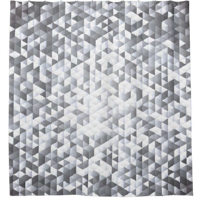 Silver Sequins: Glittering Mosaic Background Shower Curtain (Front)