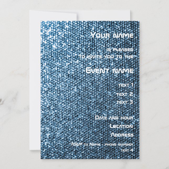 Silver Sequins Invitation (Front)