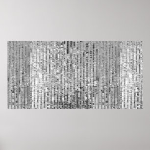 Silver sequins seamless pattern poster