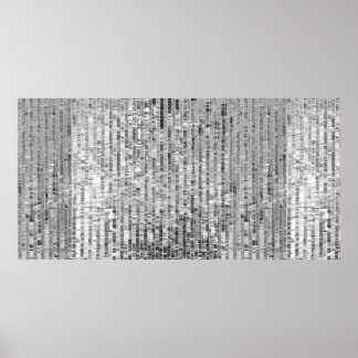 Silver sequins seamless pattern poster