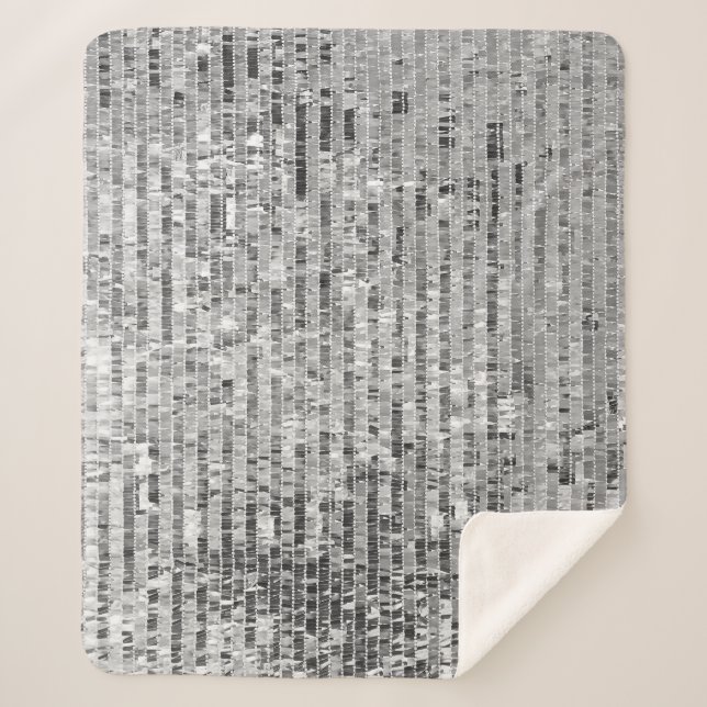 Silver sequins seamless pattern sherpa blanket (Front)