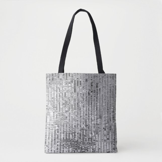 Silver sequins seamless pattern tote bag (Front)