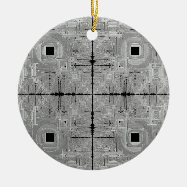 Silver Serenade Ceramic Ornament (Front)