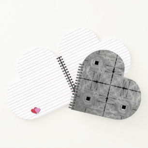 Silver Serenade Heart Shaped Spiral Notebook