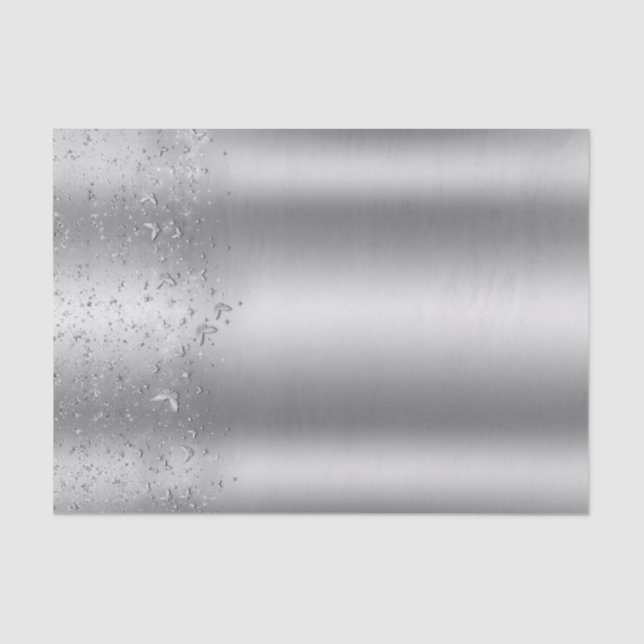 Silver Shimmer Flutter Butterfly Sweet 16 Party Tissue Paper (Front)