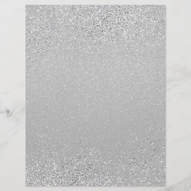 Silver Shimmer Glitter Dust Scrapbook Paper (Front)
