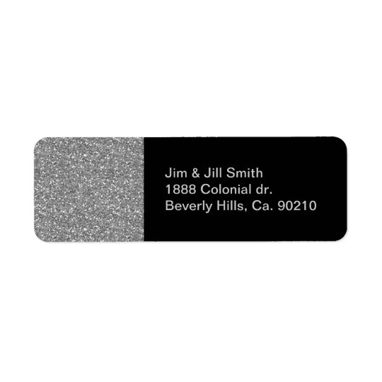 Silver Shimmer Glitter Return Address Label