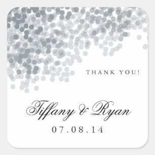 Silver Shimmer Light Shower Favour Stickers