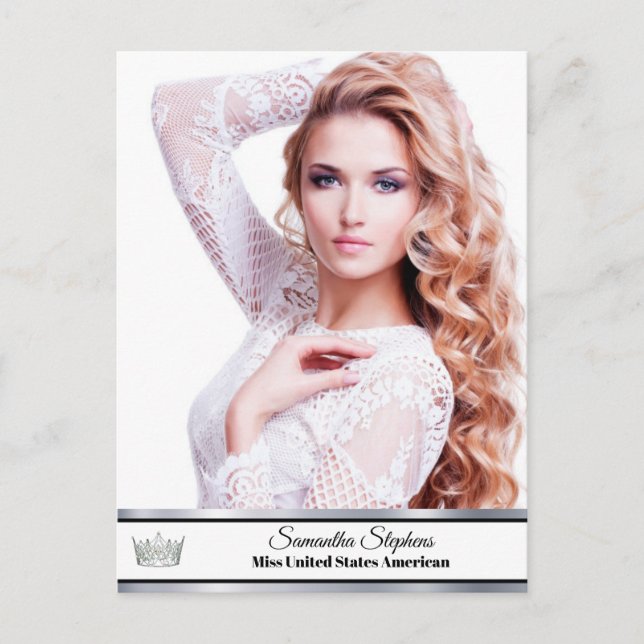 Silver Shine Custom Pageant Promo Card Postcard (Front)
