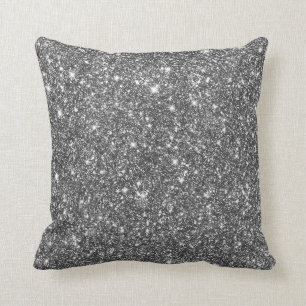 Silver Shining Faux Glitter Pattern Girly Cushion