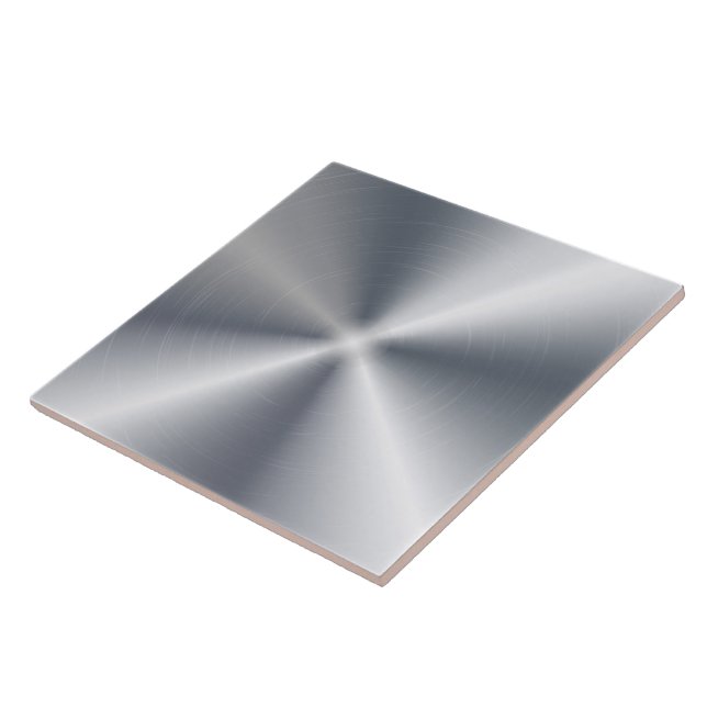 Silver Shiny Metallic Design Stainless Steel Look Ceramic Tile (Side)