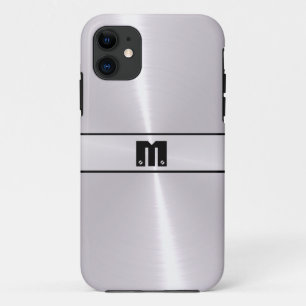 Silver Shiny Stainless Steel Metal 5 iPhone 11 Case