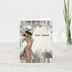Silver showgirl birthday card