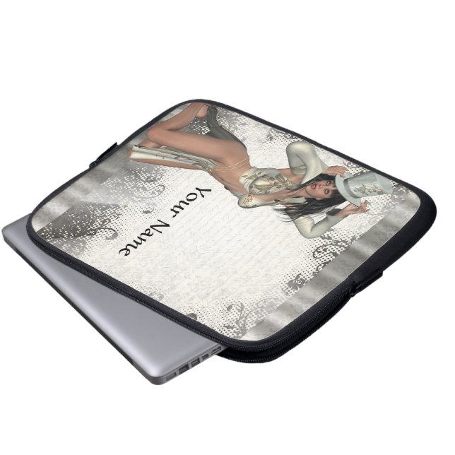 Silver showgirl laptop sleeve (Front Bottom)
