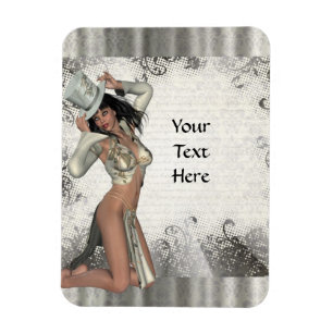 Silver showgirl magnet