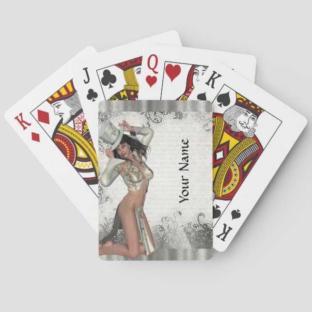 Silver showgirl playing cards (Back)