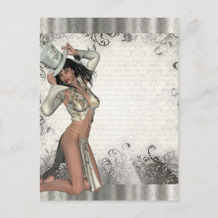 Silver showgirl postcard