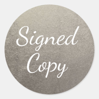 Silver Signed Copy Classic Round Sticker