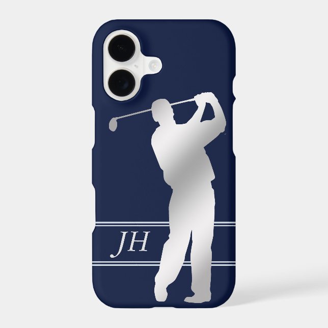 Silver Silhouette Golfer Monogram (Back)