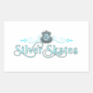Silver Skates Sticker rectangle