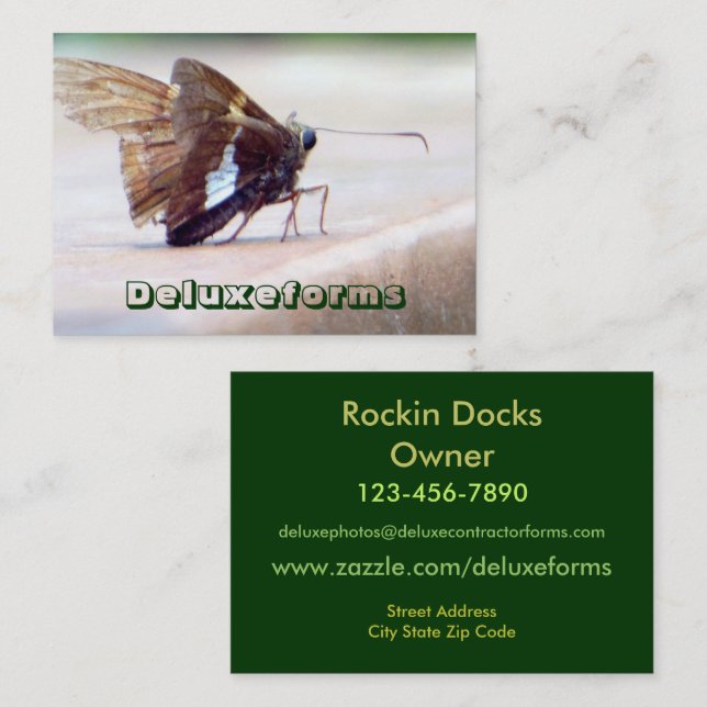 Silver Skipper Butterfly Business Card (Front/Back)