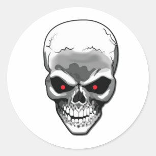 Silver Skull Classic Round Sticker