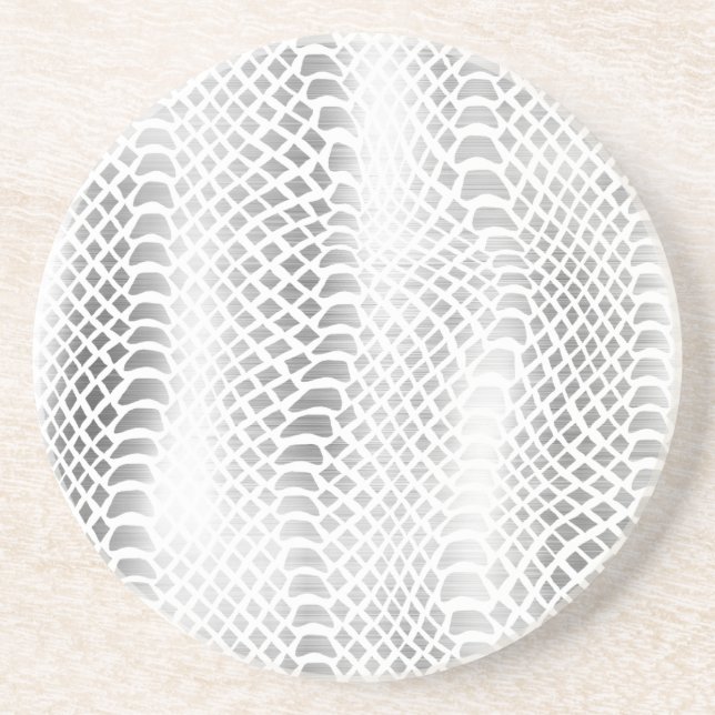 Silver Snake Print Coaster (Front)