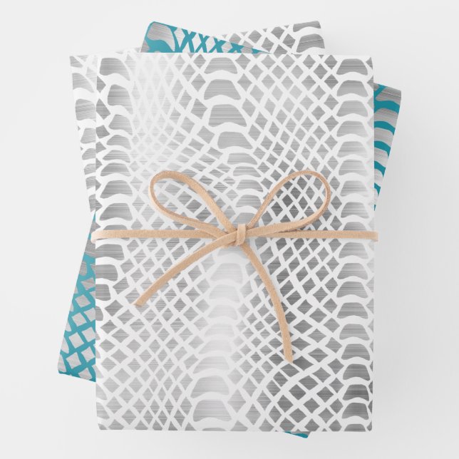 Silver Snake Print Wrapping Paper Sheet (In situ)