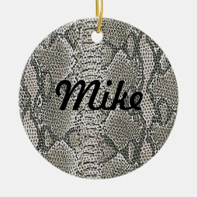 Silver Snake Skin Name Ornament (Front)