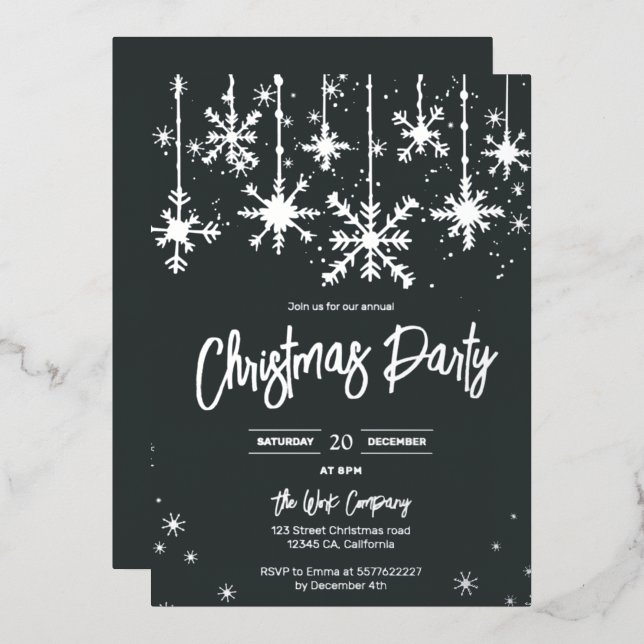Silver snow elegant christmas corporate holiday (Front/Back)