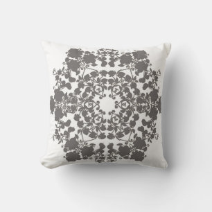 Silver Snow Flower Reversible Cushion