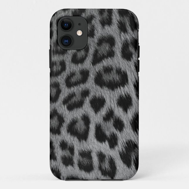 Silver Snow Leopard Print iPhone 5 Case (Back)