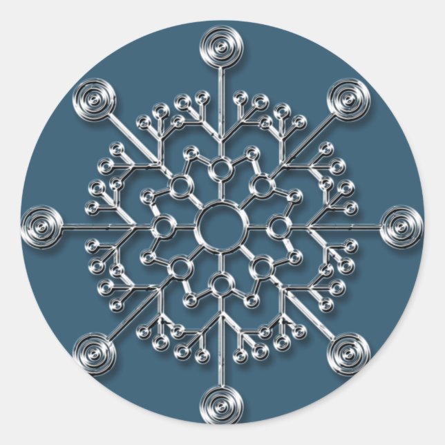 Silver Snowflake 5 - Holiday  stickers (Front)